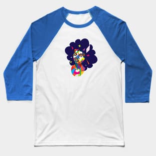 Colorful polygonal female head Baseball T-Shirt